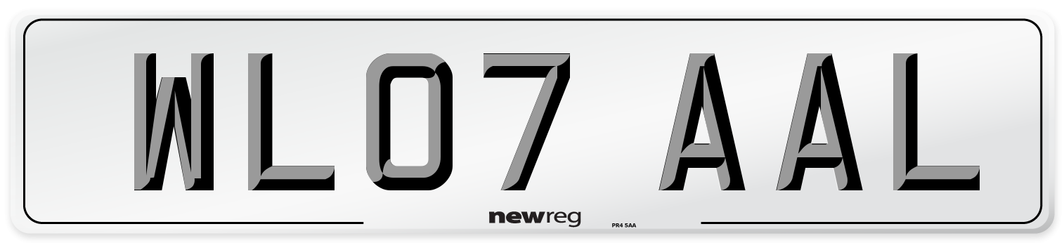 WL07 AAL Number Plate from New Reg